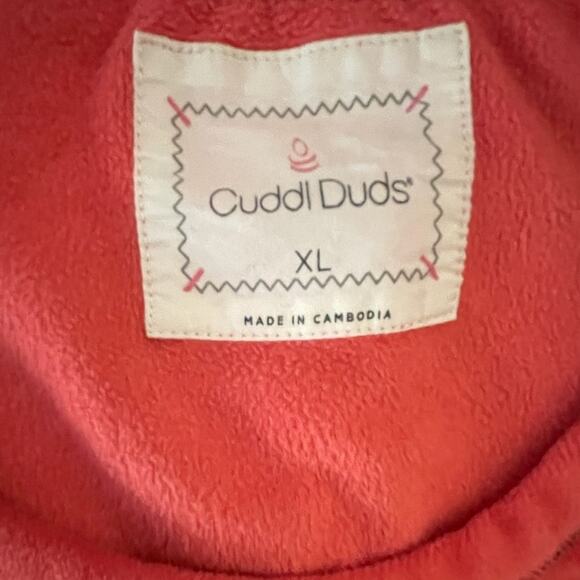 Cuddl Duds Christmas Pajama Top - Women’s XL - Red Reindeer Trim Sleepwear- EUC - Picture 3 of 5